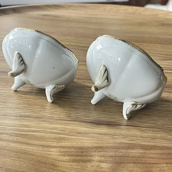 Vintage Nippon Japan Hand Painted Two Footed Small Bowls. lot of 2 - Picture 11 of 16